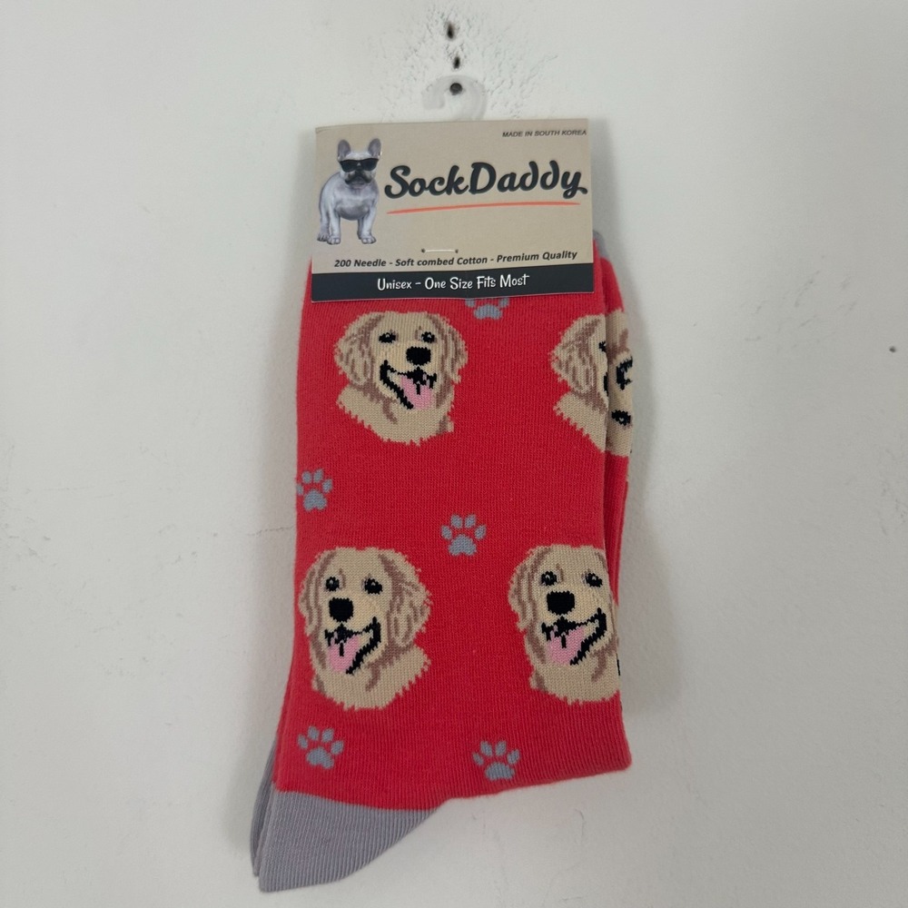 E&S Pets Golden Retriever Socks Red Dog Breed Print Cotton Halloween Unisex OS